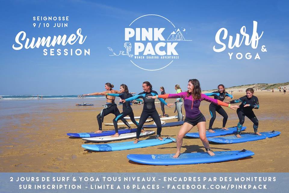 Pink Pack Surf Session à Seignosse