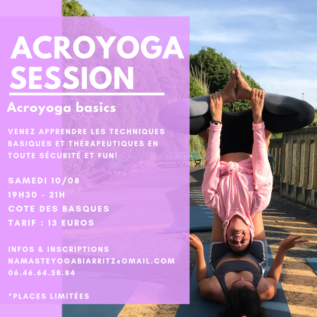AcroYoga Jam Session | Samedi 10/08 de 19H30 – 21H avec @NamasteYogaBiarritz