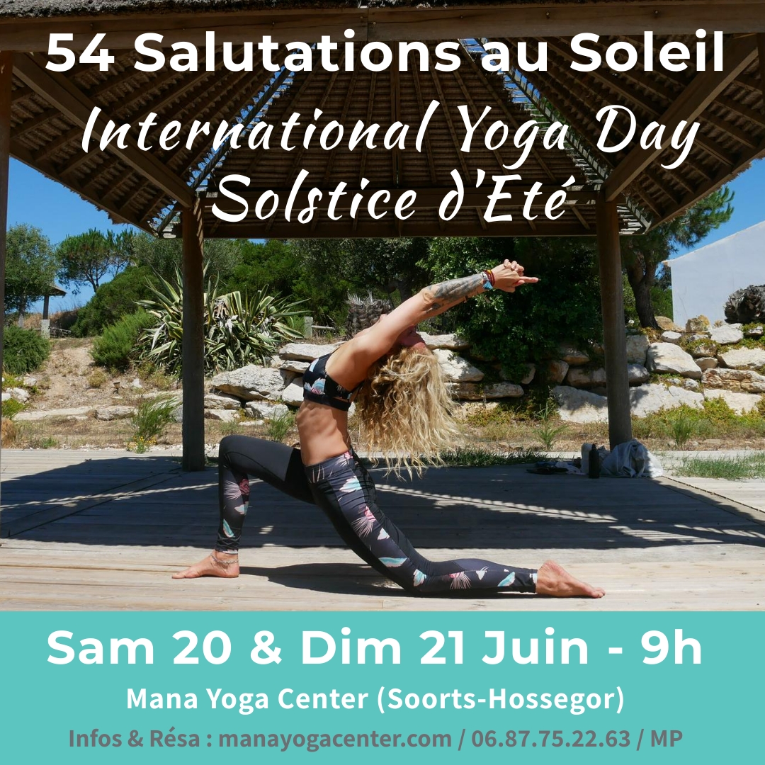 54 salutations au soleil – 20 & 21 juin à 9h – Mana Yoga Center