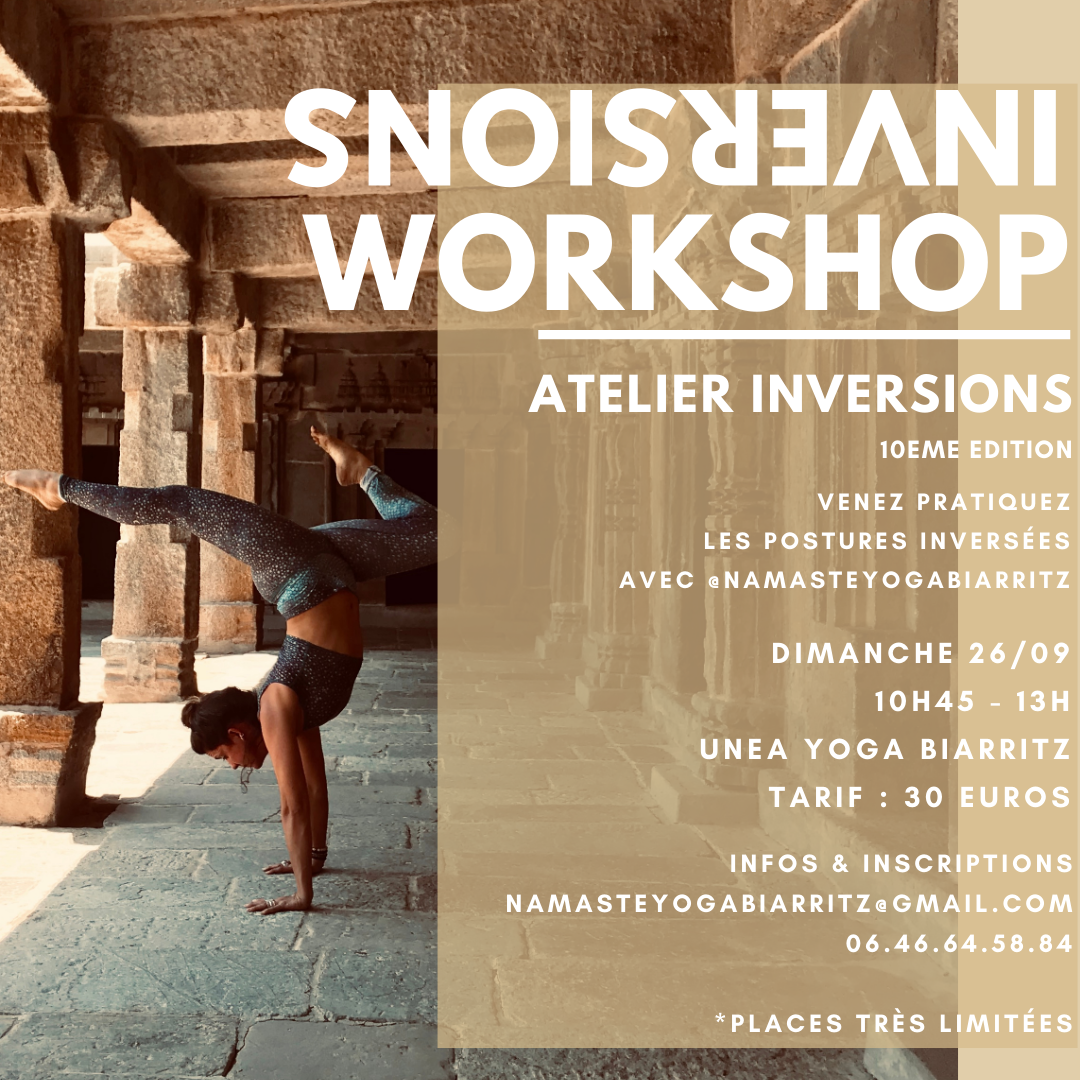 Inversions Workshop | Dimanche 26/09 | 10H45 – 13H avec @NamasteYogaBiarritz
