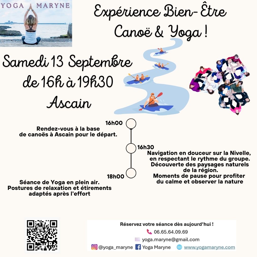 🌿 Expérience Bien-Être : Canoë & Yoga 🛶🧘‍♀️